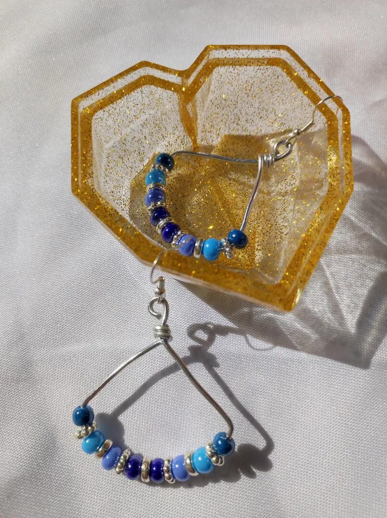 Boucles d'oreilles Fantaisie Perle et Fil d'aluminium