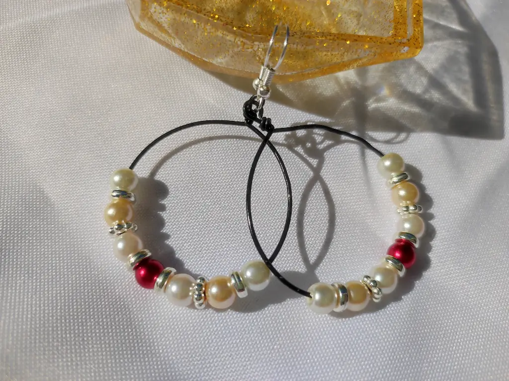 Boucles d'oreilles Fantaisie Perle et Fil d'aluminium