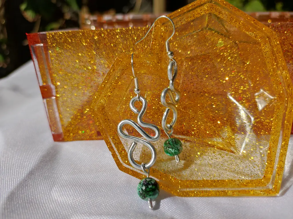 Boucles d'oreilles Fantaisie Perle et Fil d'aluminium