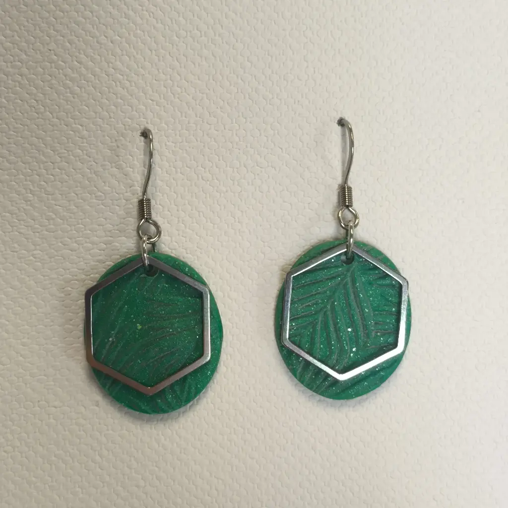 Boucles d'oreilles en pâte Fimo avec Breloque