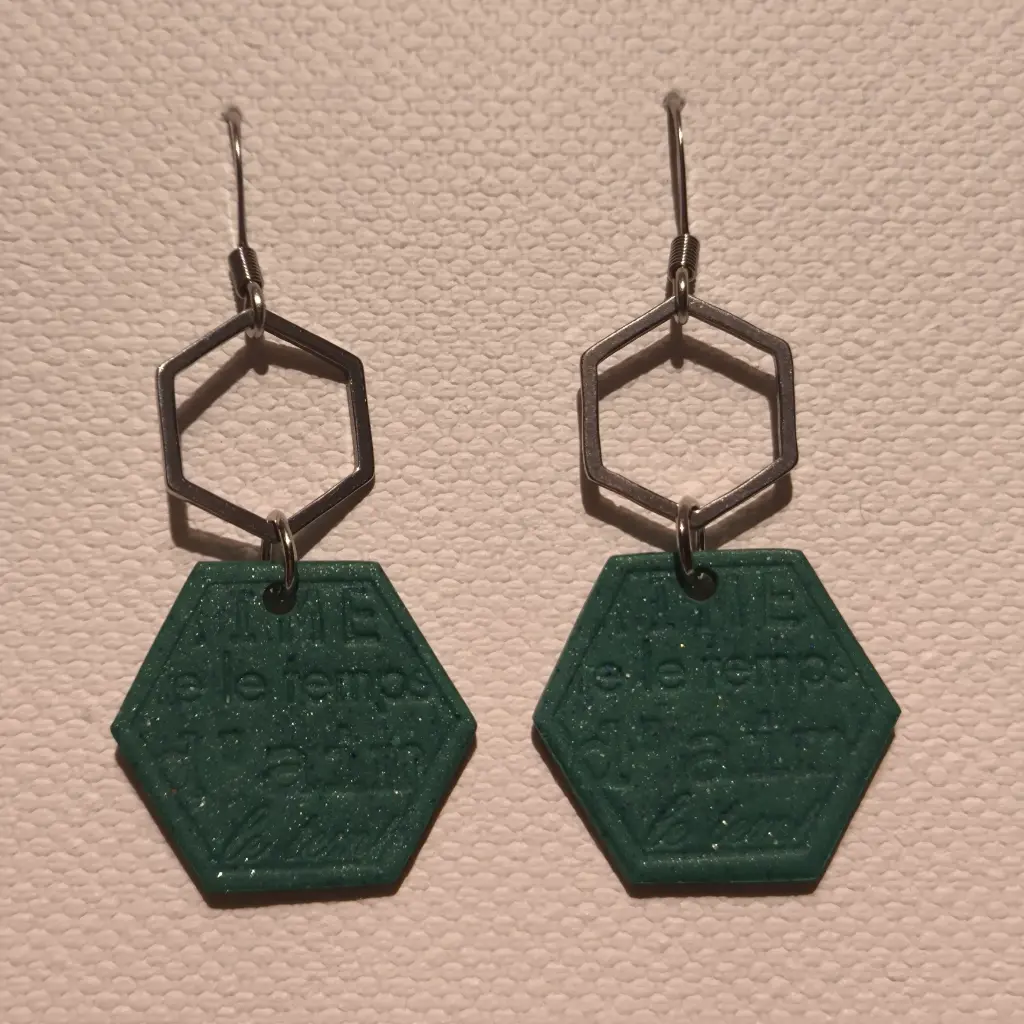 Boucles d'oreilles en pâte Fimo avec Breloque