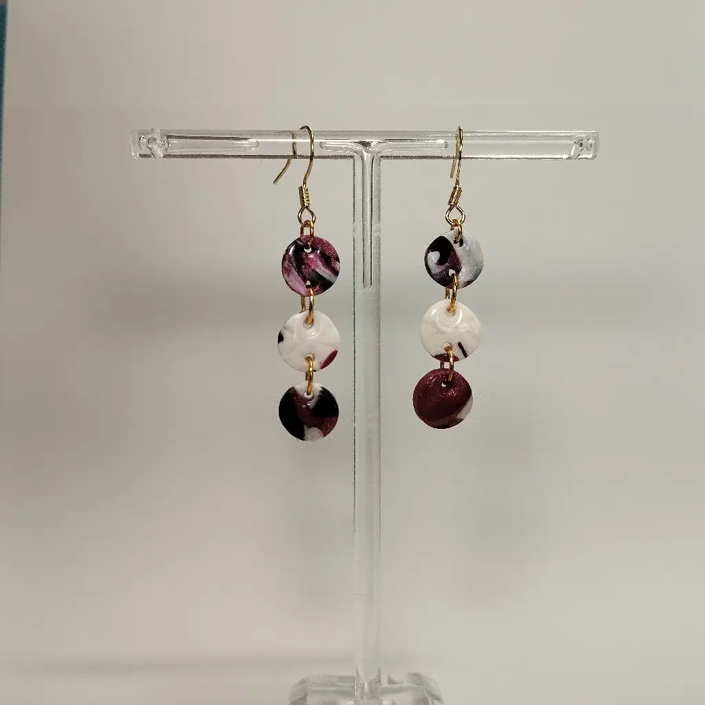 Boucles d'oreilles en pâte Fimo Cercle