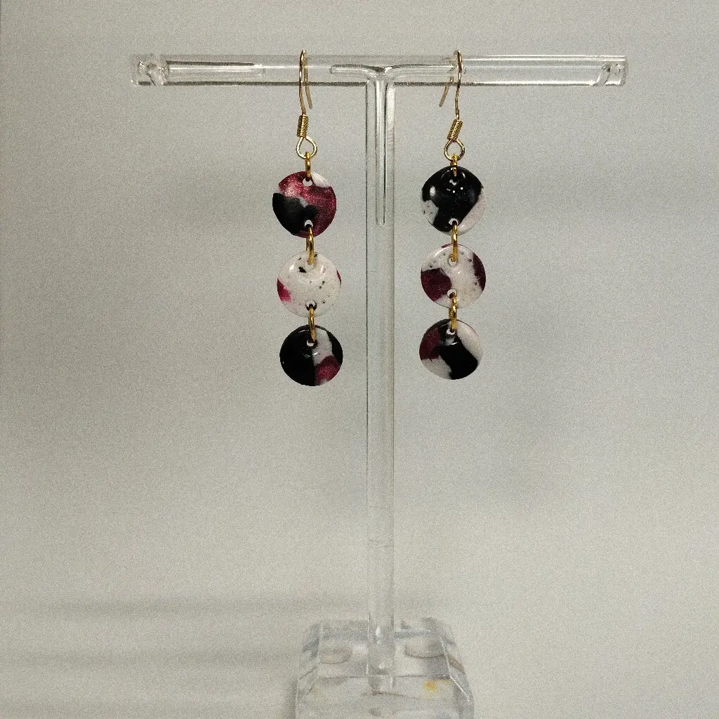 Boucles d'oreilles en pâte Fimo Cercle