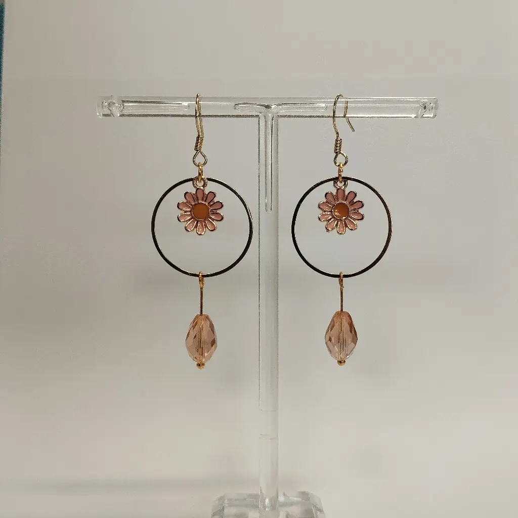 Boucles d'oreilles thème Abeille et Fleur