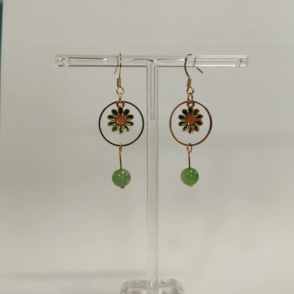 Boucles d'oreilles thème Abeille et Fleur