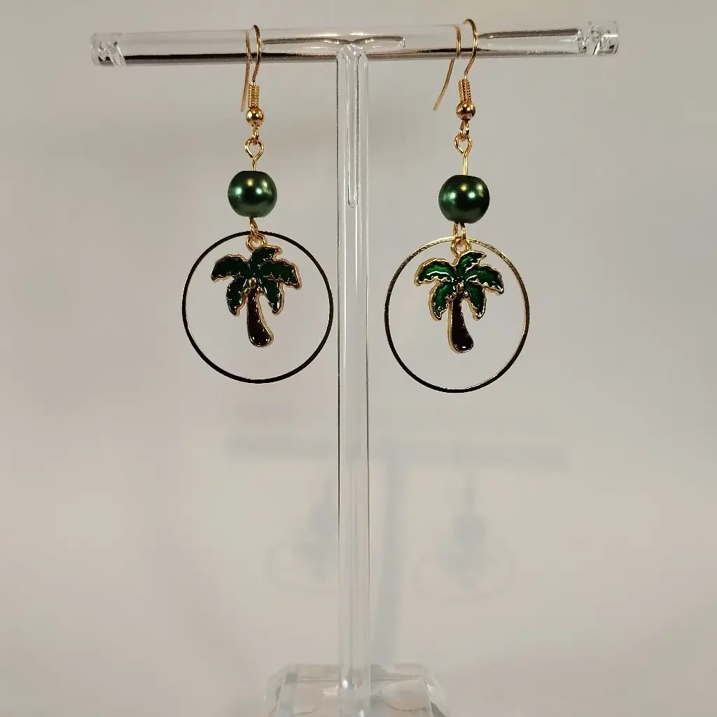 Boucles d'oreilles thème Ananas et Palmier