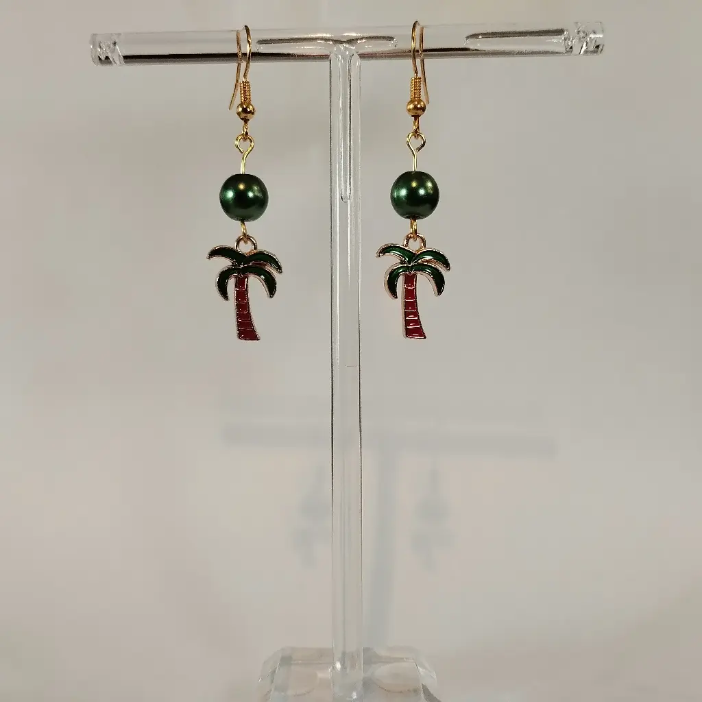 Boucles d'oreilles thème Ananas et Palmier