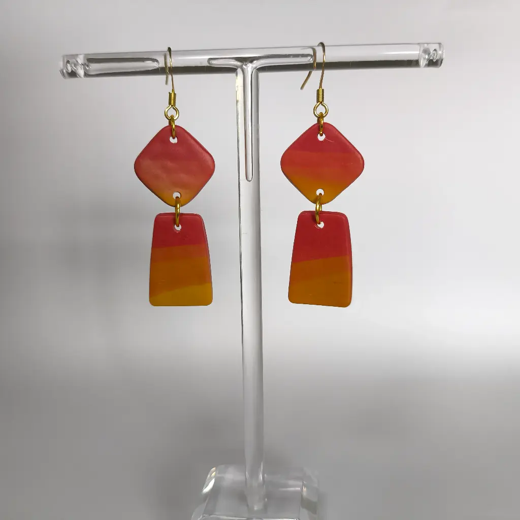 Boucles d'oreilles en pâte Fimo Dégradée
