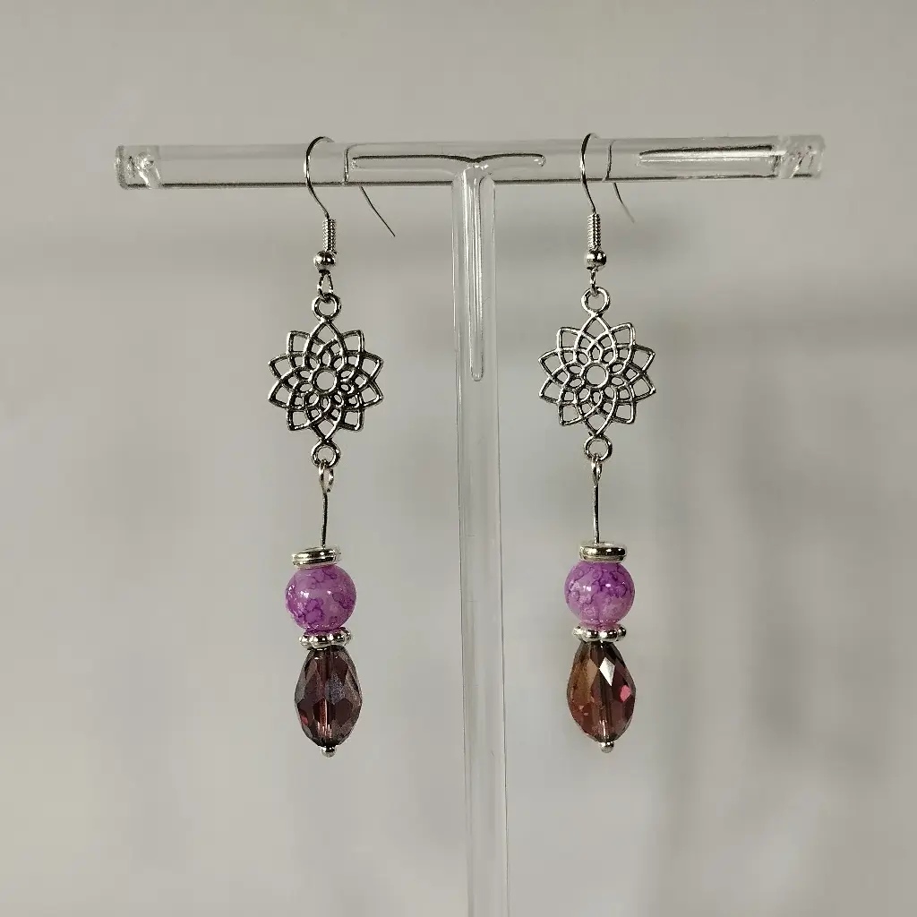 Boucles d'oreilles Breloque et Perle Goutte