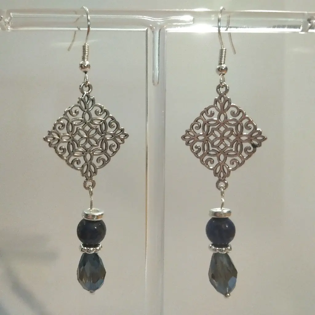 Boucles d'oreilles Breloque et Perle Goutte