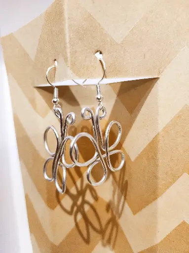 [070] Boucles d'oreilles Fantaisie en Fil d'aluminium