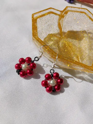 [240b] Boucles d'oreilles Fantaisie thème Fleur