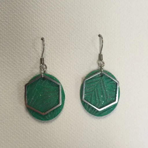 [745] Boucles d'oreilles en pâte Fimo avec Breloque