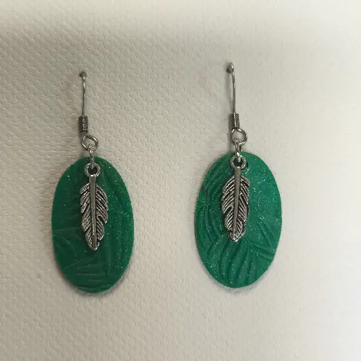 [747] Boucles d'oreilles en pâte Fimo avec Breloque