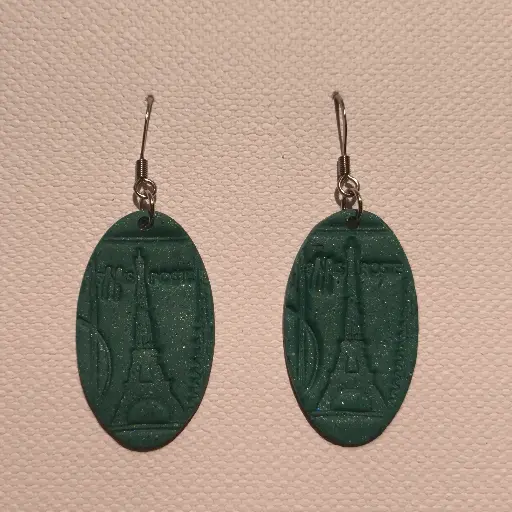 [794] Boucles d'oreilles en pâte Fimo motif Paris