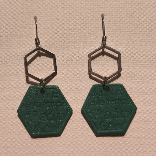 [764] Boucles d'oreilles en pâte Fimo avec Breloque