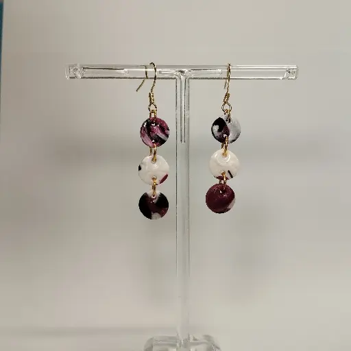 [641] Boucles d'oreilles en pâte Fimo Cercle