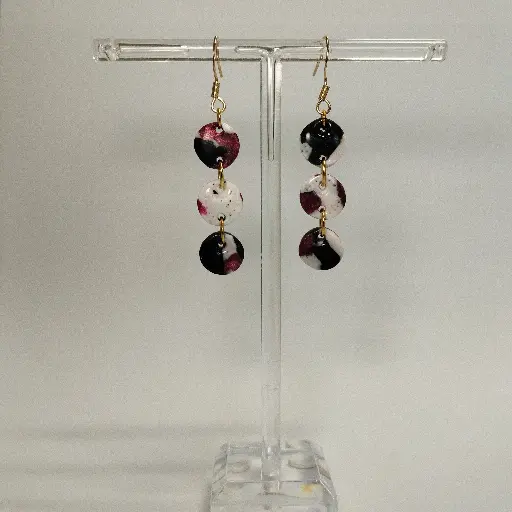 [640] Boucles d'oreilles en pâte Fimo Cercle