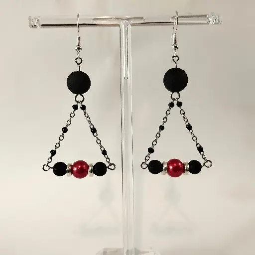 [570] Boucles d'oreilles Pierre de Lave