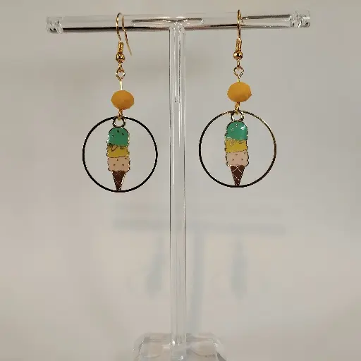[567] Boucles d'oreilles thème Ananas et Palmier