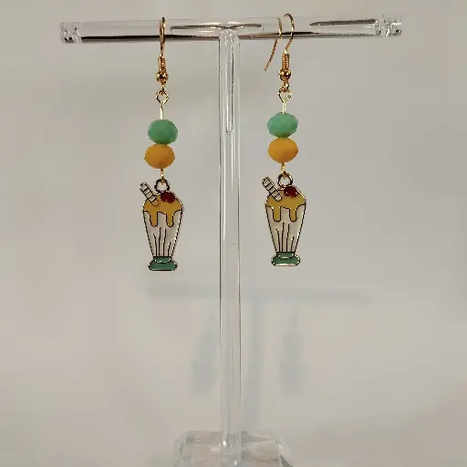 [564] Boucles d'oreilles thème Ananas et Palmier