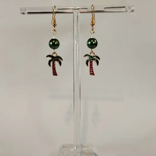 [563] Boucles d'oreilles thème Ananas et Palmier