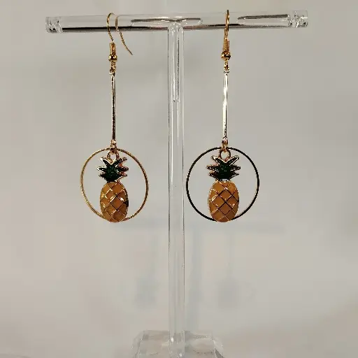[561] Boucles d'oreilles thème Ananas et Palmier