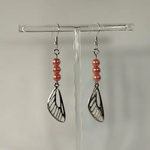 [533] Boucles d'oreilles Fantaisie 3 Perles