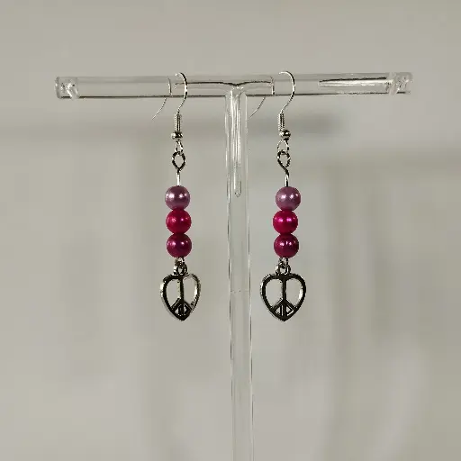 [532] Boucles d'oreilles Fantaisie 3 Perles