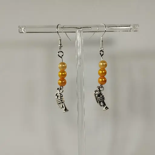 [531] Boucles d'oreilles Fantaisie 3 Perles