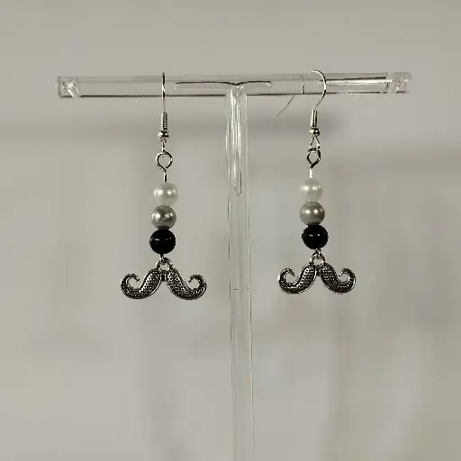 [530] Boucles d'oreilles Fantaisie 3 Perles