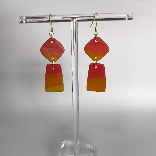 [690] Boucles d'oreilles en pâte Fimo Dégradée