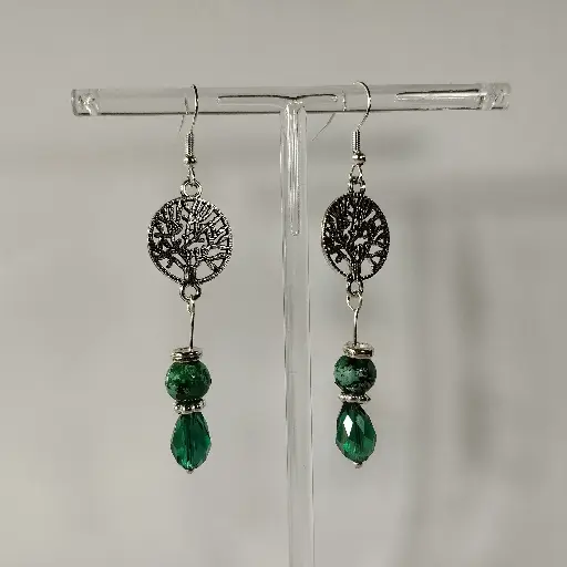 [514] Boucles d'oreilles Breloque et Perle Goutte