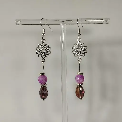 [513] Boucles d'oreilles Breloque et Perle Goutte