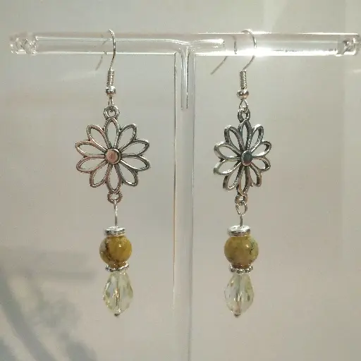 [512] Boucles d'oreilles Breloque et Perle Goutte
