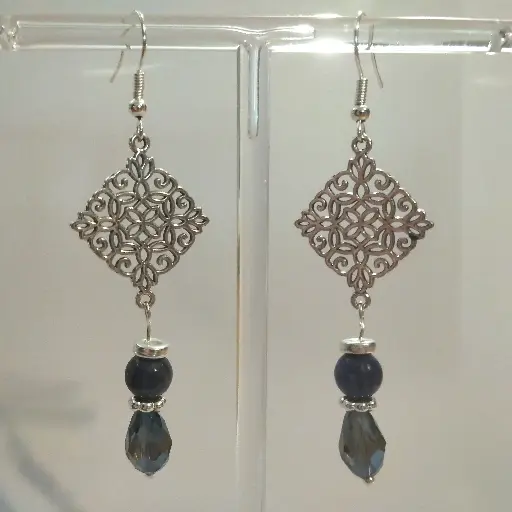 [511] Boucles d'oreilles Breloque et Perle Goutte