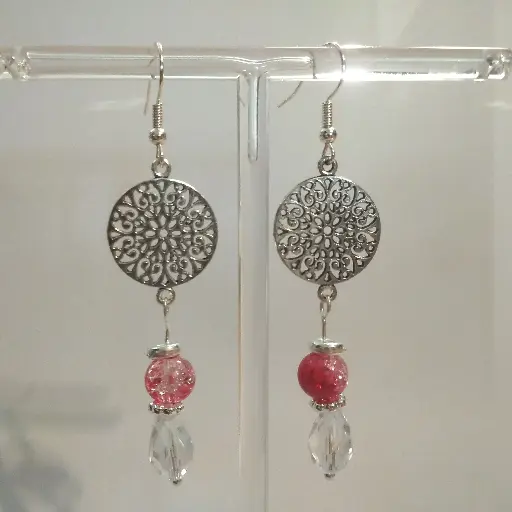[510] Boucles d'oreilles Breloque et Perle Goutte