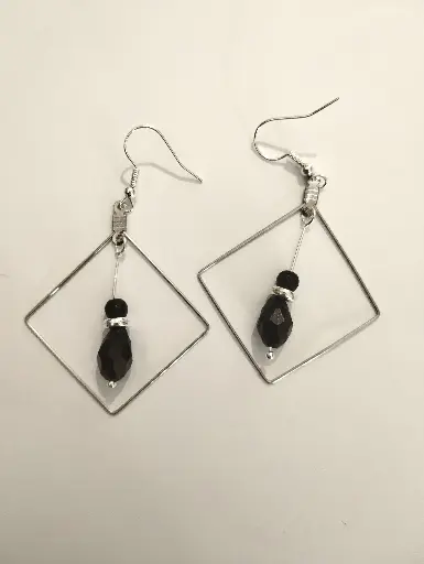 [440] Boucles d'oreilles Pierre de Lave